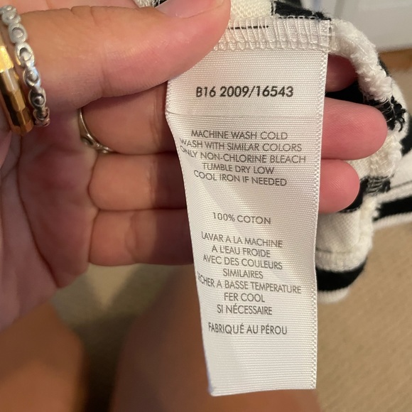 White + Warren Sleeveless Striped Cotton Shift Dress - Picture 2 of 4